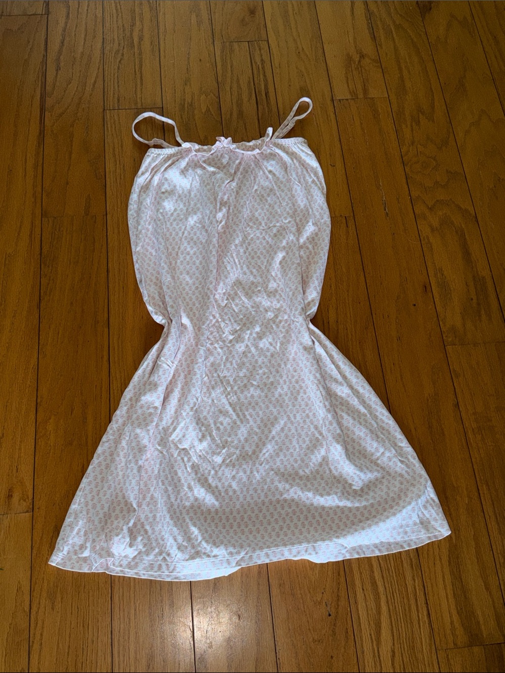Light Pink Printed Slip Chemise with Adjustable Straps